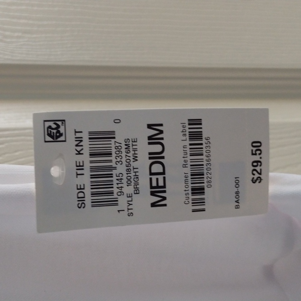 ON Women's White Short Sleeve Tie-Front Tee - Picture 3 of 4